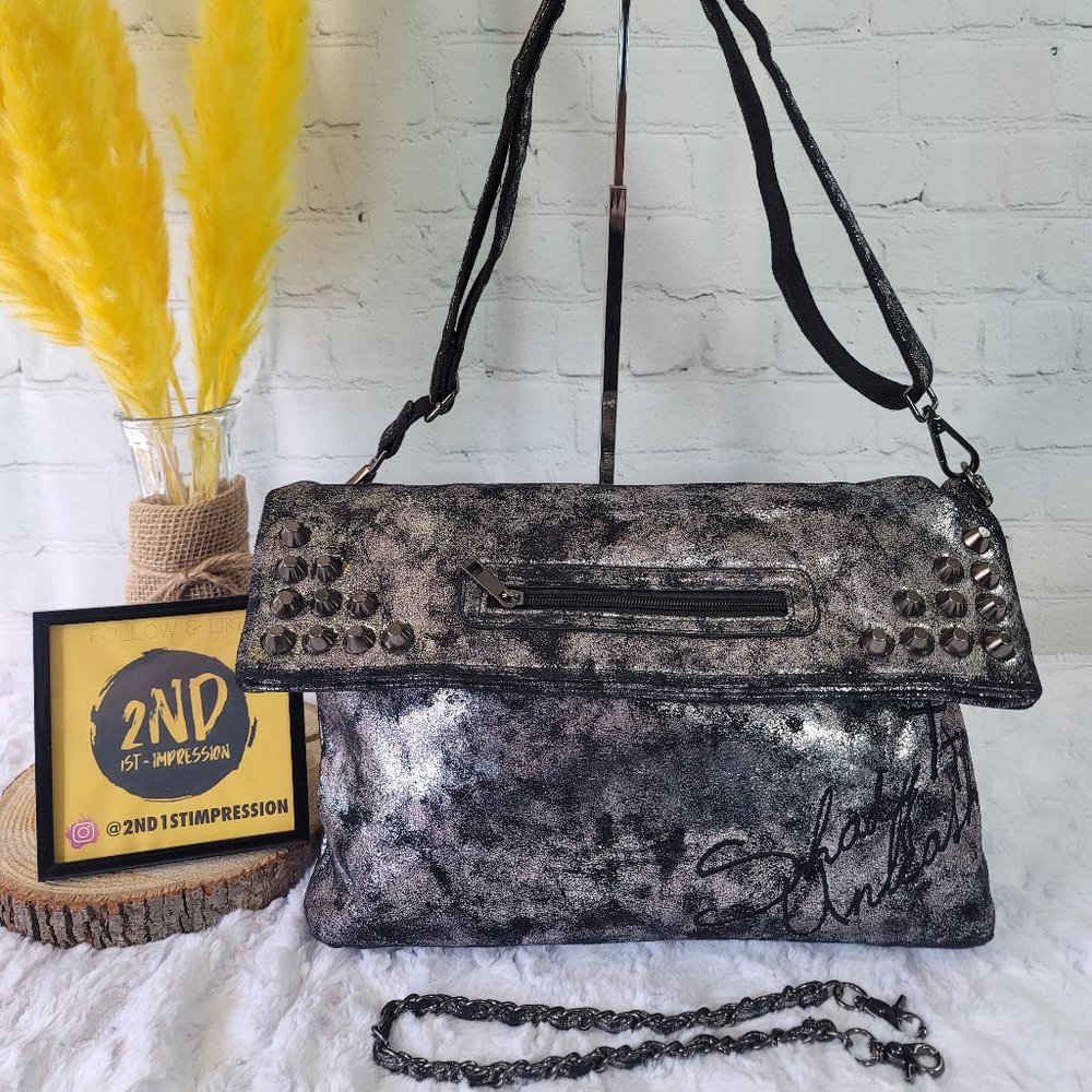 SOLD - Ghost of Harlem Japanesse Gothic Clutch Crosbody Chain Shoulder Black Bag